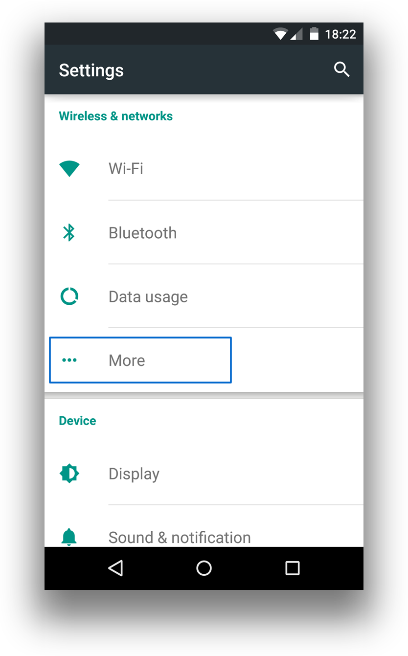 Open menu and go to system Settings and click More