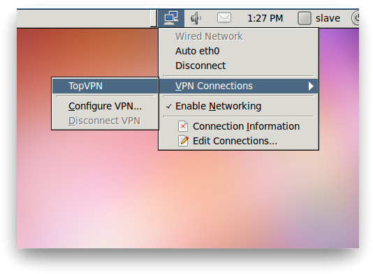 When your VPN is created you can connect any time you like. Just find you network icon in top right corner and click on it the go to VPN Connections and there you will see the VPN you just created. Click on it and you will be connected