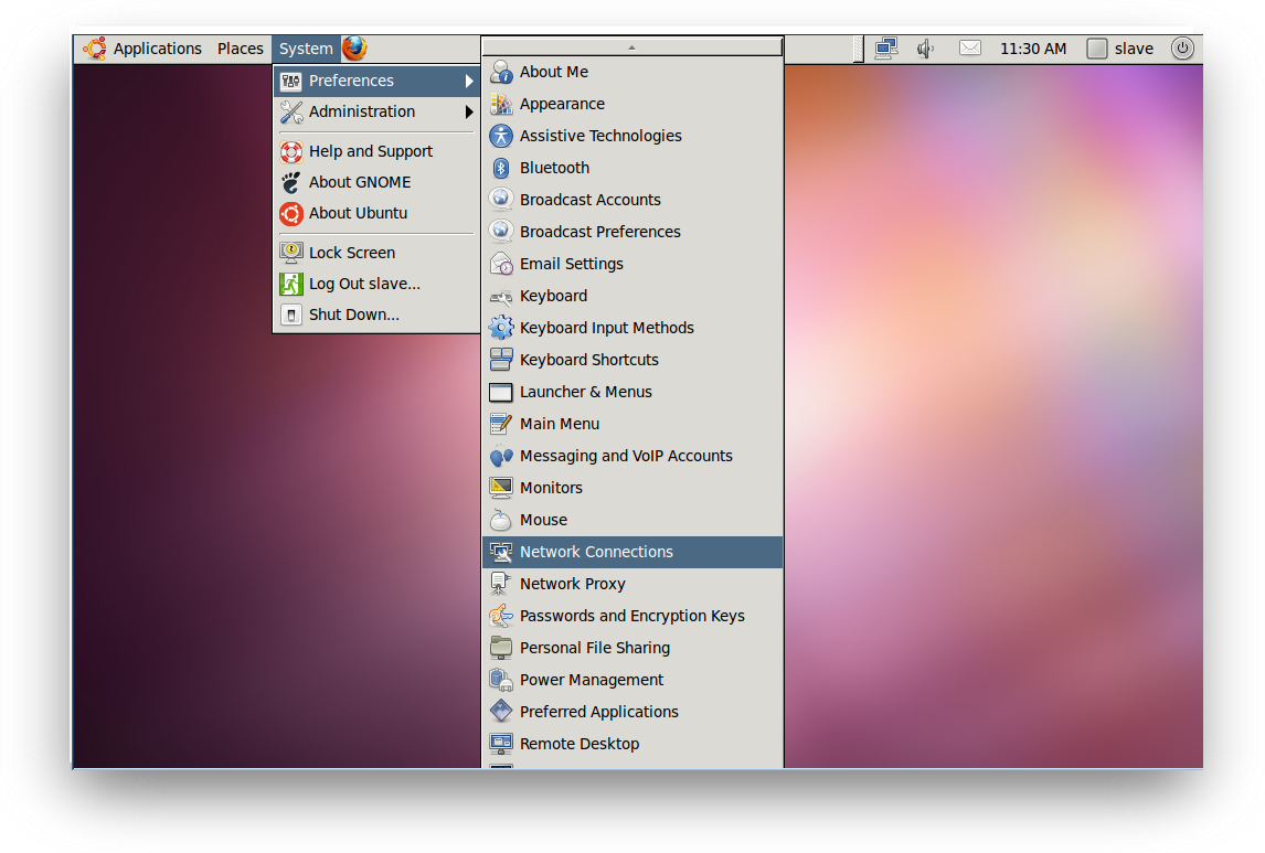 Go to System -> Preferences -> Network Connections and open it.