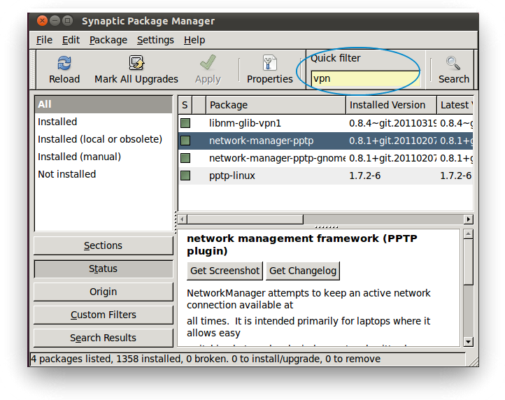 network manager debian vpn pptp
